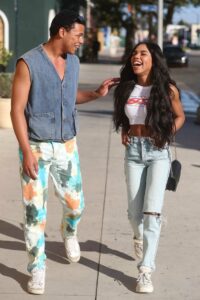 Teala Dunn in a Blue Ripped Jeans