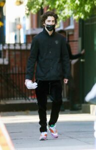 Timothee Chalamet in a Black Protective Mask