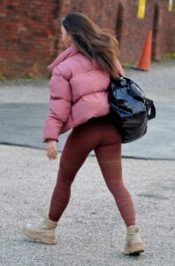 Vanessa Bauer in a Pink Puffer Jacket