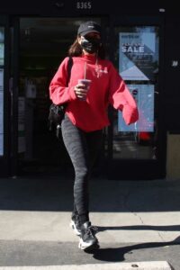 Vanessa Hudgens in a Red Sweatshirt