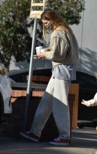 Whitney Port in a Beige Jacket