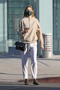 Whitney Port in a Beige Sweatshirt