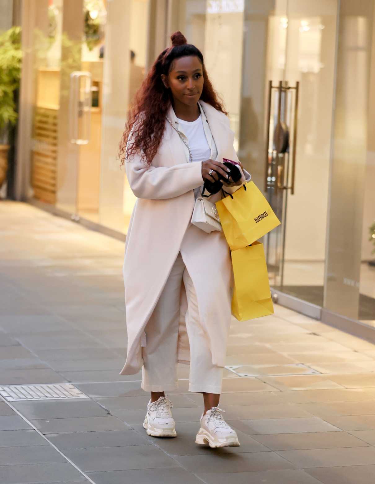 Alexandra Burke in a White Outfit