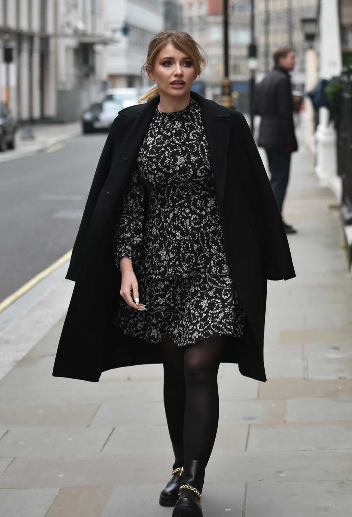 Amy Hart in a Black Coat