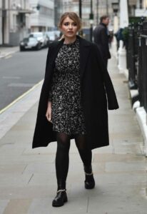 Amy Hart in a Black Coat Was Seen Out in London 11/30/2020