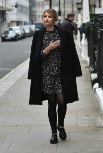 Amy Hart in a Black Coat Was Seen Out in London 11/30/2020