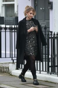 Amy Hart in a Black Coat Was Seen Out in London 11/30/2020