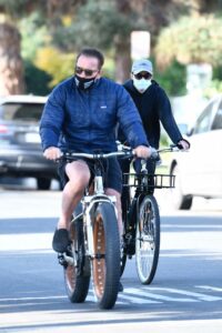 Arnold Schwarzenegger in a Blue Jacket