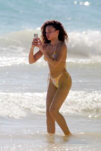 Ashley Moore in a Floral Bikini