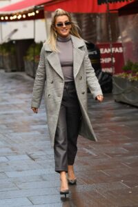 Ashley Roberts in a Grey Coat