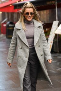 Ashley Roberts in a Grey Coat