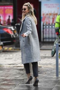 Ashley Roberts in a Grey Coat