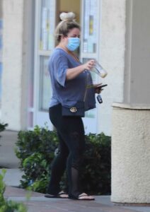 Aubrey O'Day in a Protective Mask