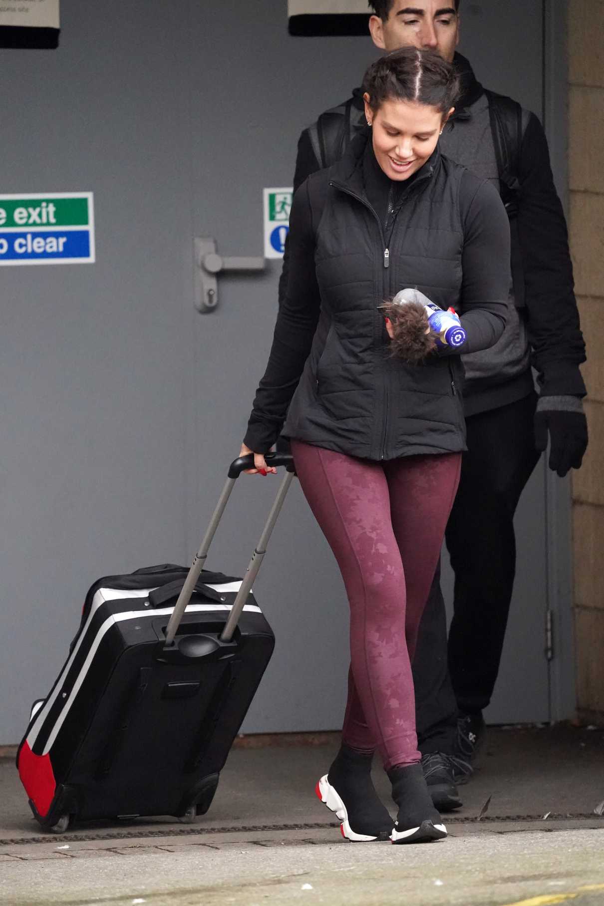 Becky Nicholson in a Purple Leggings