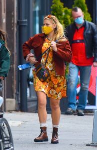 Busy Philipps in a Yellow Floral Dress