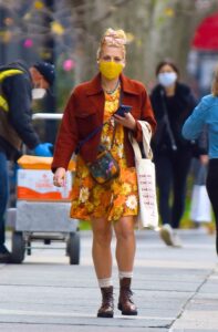 Busy Philipps in a Yellow Floral Dress