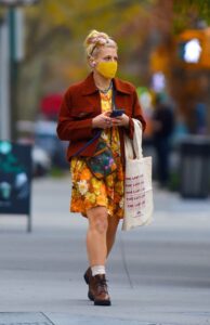 Busy Philipps in a Yellow Floral Dress