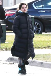 Camila Cabello in a Black Puffer Coat