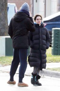 Camila Cabello in a Black Puffer Coat