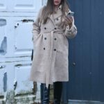 Chloe Ross in a Beige Coat Leaves a Photoshoot in East London 11/30/2020