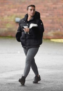 Coleen Rooney in a Black Puffer Jacket