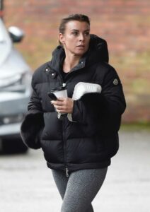 Coleen Rooney in a Black Puffer Jacket