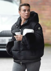 Coleen Rooney in a Black Puffer Jacket