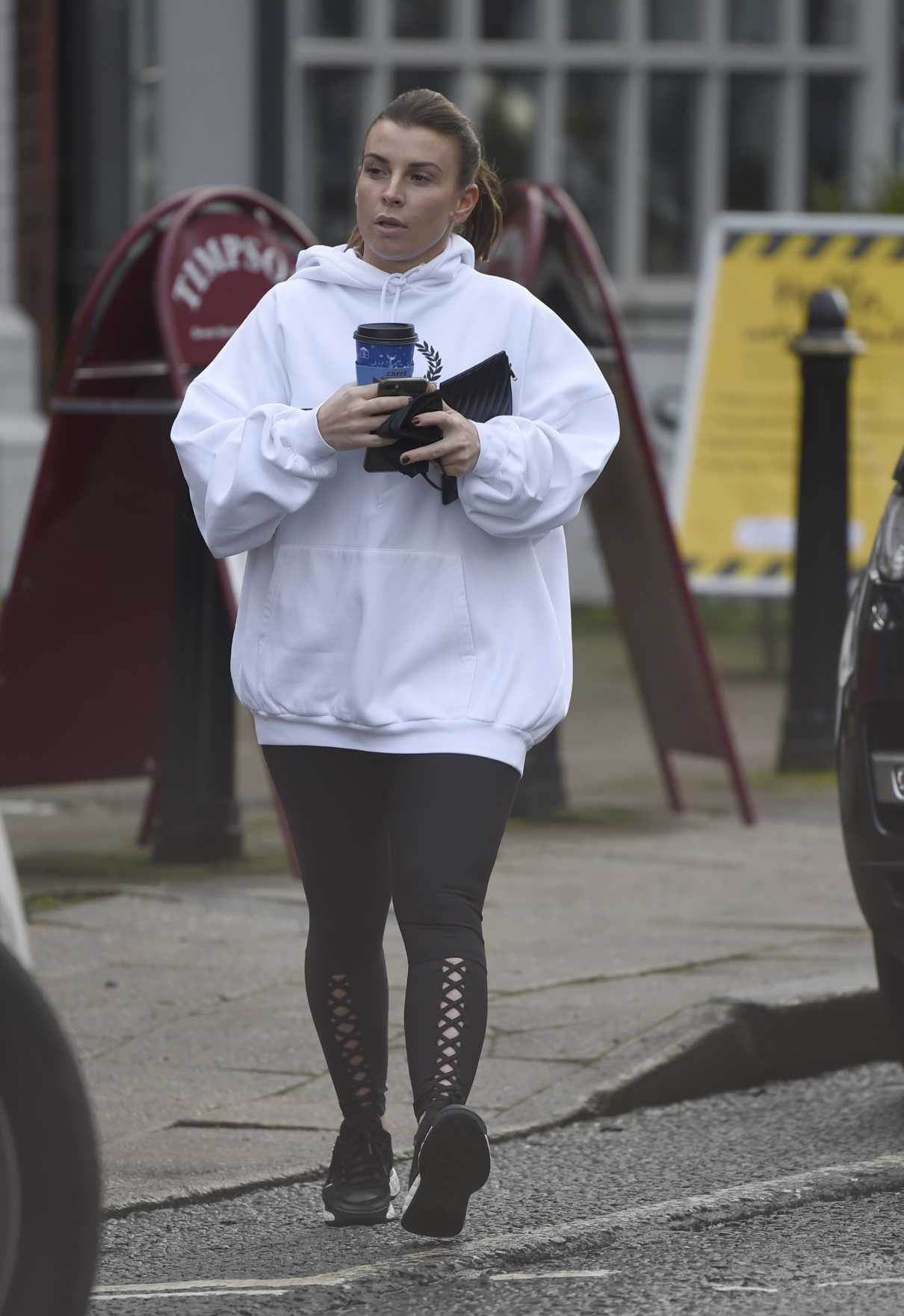 Coleen Rooney In A White Hoodie Was Seen Out In Manchester 12 17 2020 Lacelebs Co