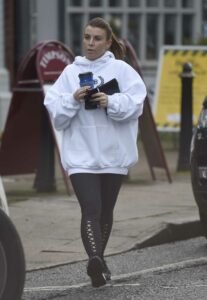 Coleen Rooney in a White Hoodie