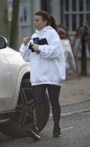 Coleen Rooney in a White Hoodie