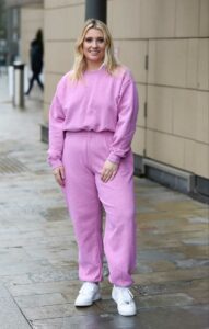 Ella Henderson in a Purple Sweatsuit