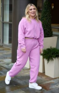 Ella Henderson in a Purple Sweatsuit