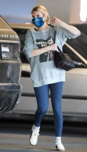 Emma Roberts in a Grey Sweatshirt