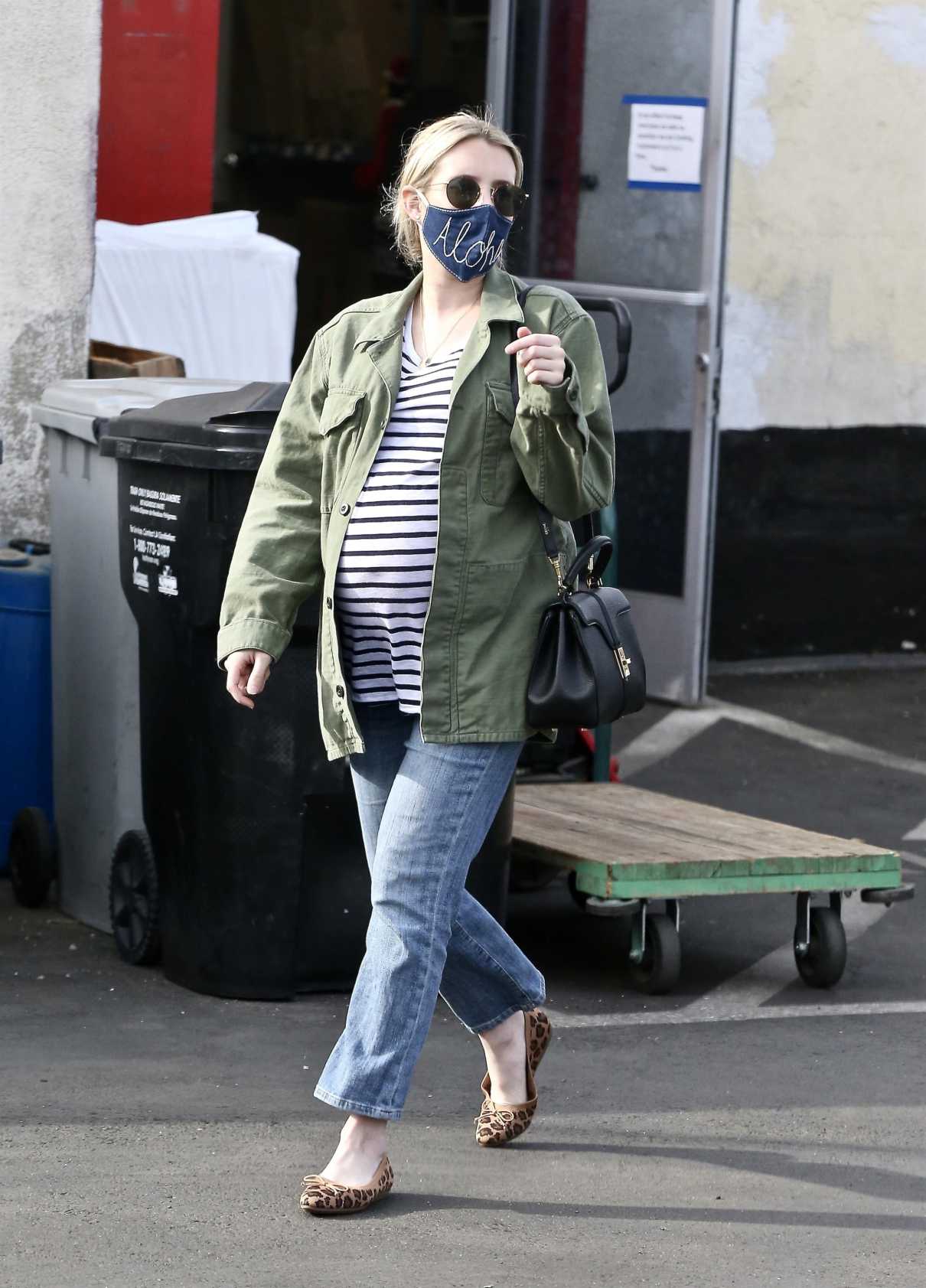 Emma Roberts in a Striped Tee Was Seen Out in Los Feliz 12/23/2020-2 ...