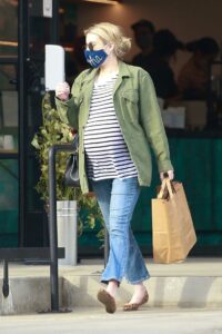 Emma Roberts in a Striped Tee