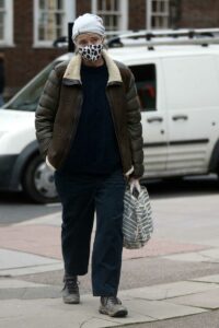 Emma Thompson in a Grey Knit Hat