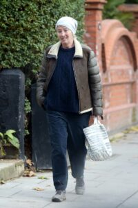 Emma Thompson in a Grey Knit Hat