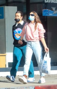 India Eisley in a Pink Sweatshirt