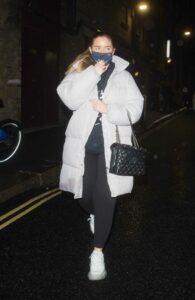 Jacqueline Jossa in a Grey Puffer Coat