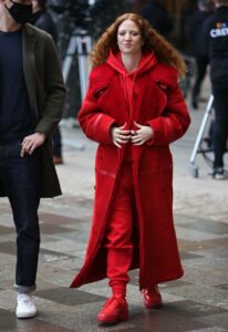 Jess Glynne in a Red Coat