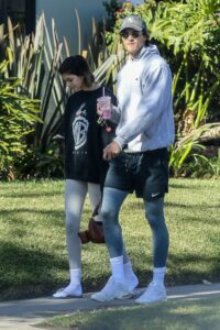 Kaia Gerber in a Black Sweatshirt