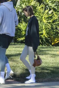 Kaia Gerber in a Black Sweatshirt