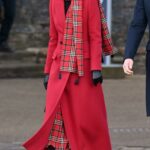 Kate Middleton in a Red Coat Visits Cardiff Castle in Welsh 12/08/2020