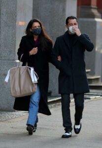 Katie Holmes in a Black Coat