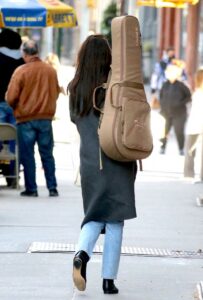 Katie Holmes in a Grey Coat