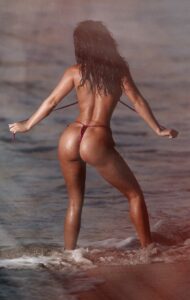 Kaymora Ferrare in a Purple Bikini