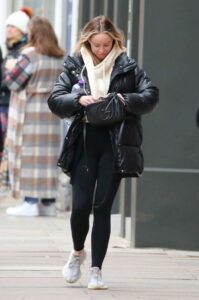 Lauren Pope in a Black Puffer Jacket