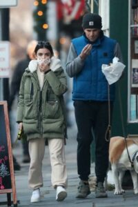 Lucy Hale in a Beige Sweatpants