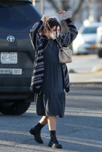 Lucy Hale in a Black Dress