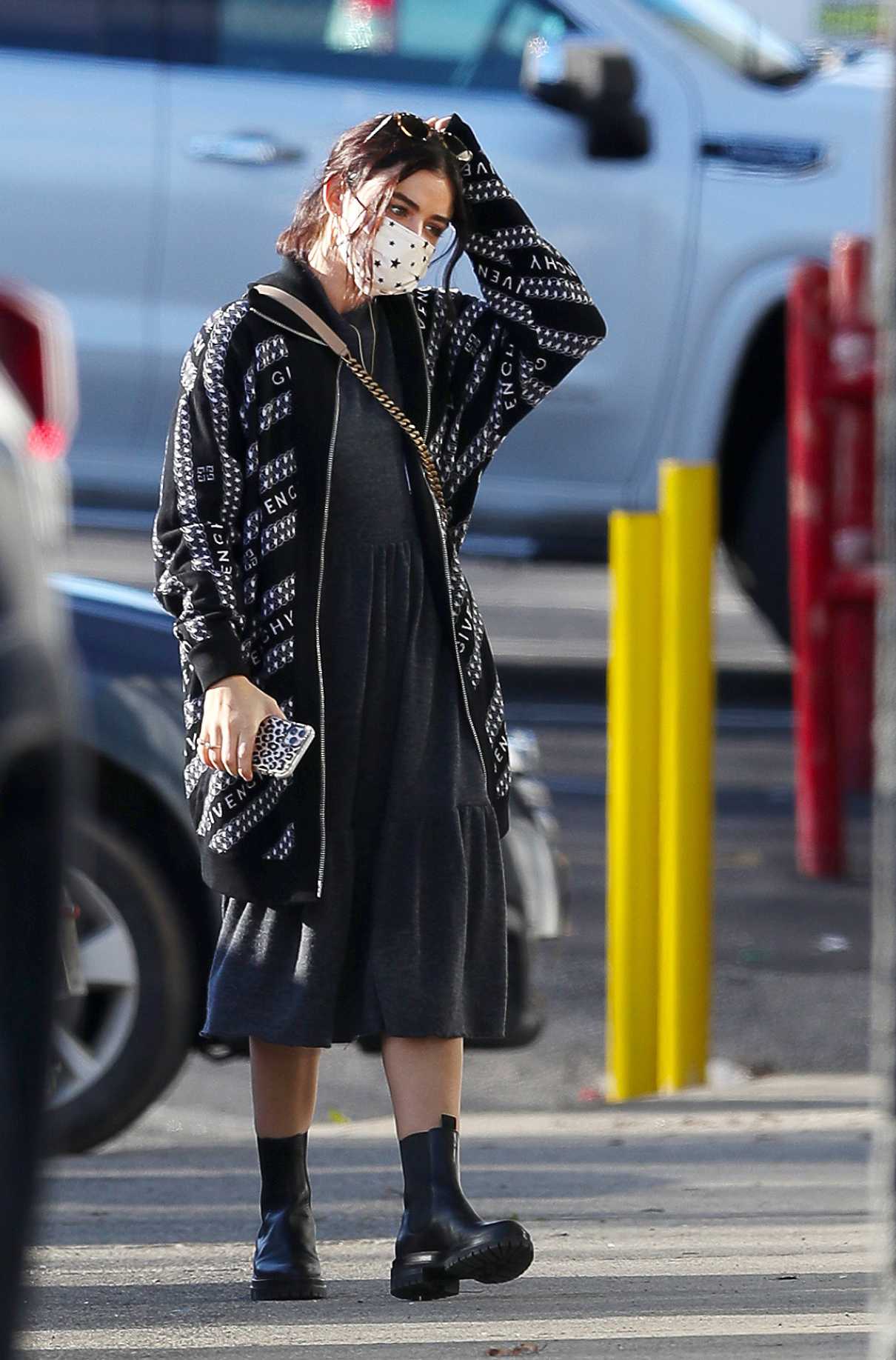 Lucy Hale in a Black Dress